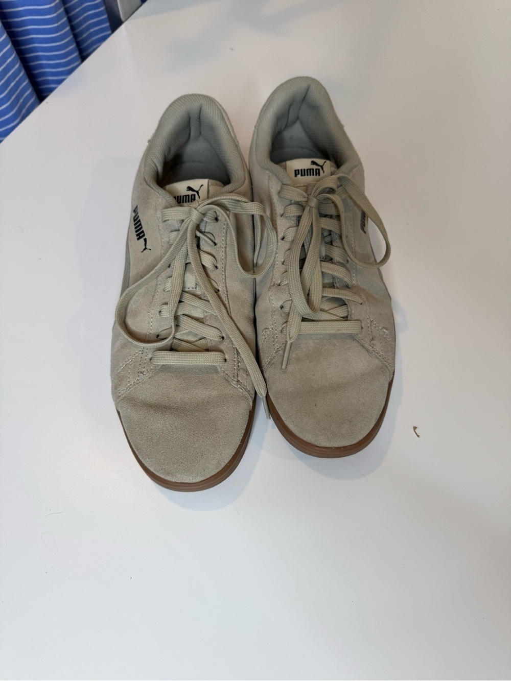 Puma Men's Suede Sneakers in Light Taupe Smash 3.0 shoes beige size 12